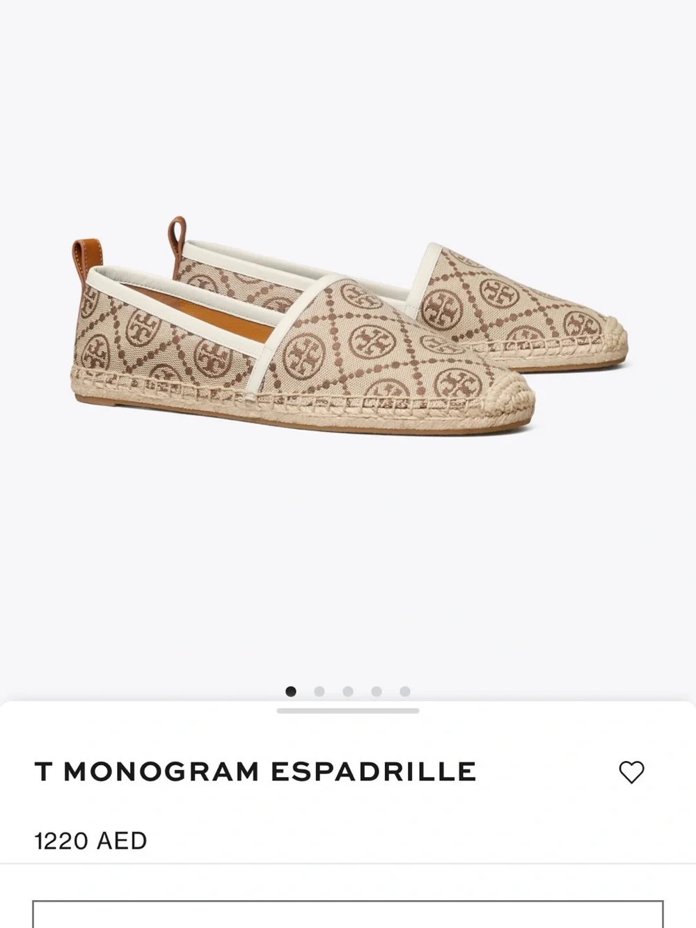 Tory Burch Tan and Beige T Monogram Flat Espadrilles